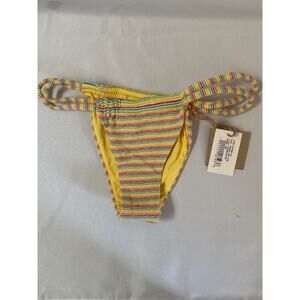 FP Toast Swim Tunnel Bikini Bottom Rainbow Ribbed Sz XS